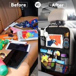 BOTC Autostoel Organizer - Luxe & Stevige Autostoel Organizer Met Tablet Houder - Set Van 2 - Auto Stoel Organiser - 10 Storage Pockets - Zwart - 2 Stuks -Babyproducten 1200x1200 180