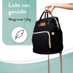 Luiertas Rugzak - Monx Luiertas Verzorgingstas Met Uitklapbaar Babybedje - Overzichtelijke Luierrugzak Extra Buggy En Kinderwagen Haken Inclusief Geïsoleerde Flessenhouder - Zwart -Babyproducten 1200x1200 1805