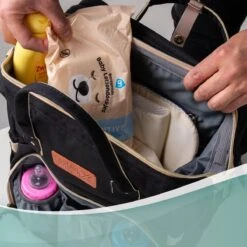 Luiertas Rugzak - Monx Luiertas Verzorgingstas Met Uitklapbaar Babybedje - Overzichtelijke Luierrugzak Extra Buggy En Kinderwagen Haken Inclusief Geïsoleerde Flessenhouder - Zwart -Babyproducten 1200x1200 1808