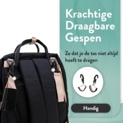 Luiertas Rugzak - Monx Luiertas Verzorgingstas Met Uitklapbaar Babybedje - Overzichtelijke Luierrugzak Extra Buggy En Kinderwagen Haken Inclusief Geïsoleerde Flessenhouder - Zwart -Babyproducten 1200x1200 1809