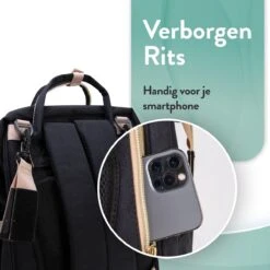 Luiertas Rugzak - Monx Luiertas Verzorgingstas Met Uitklapbaar Babybedje - Overzichtelijke Luierrugzak Extra Buggy En Kinderwagen Haken Inclusief Geïsoleerde Flessenhouder - Zwart -Babyproducten 1200x1200 1810
