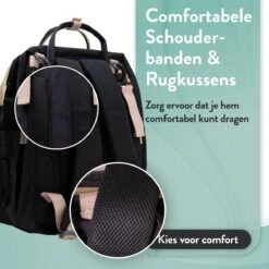 Luiertas Rugzak - Monx Luiertas Verzorgingstas Met Uitklapbaar Babybedje - Overzichtelijke Luierrugzak Extra Buggy En Kinderwagen Haken Inclusief Geïsoleerde Flessenhouder - Zwart -Babyproducten 1200x1200 1811