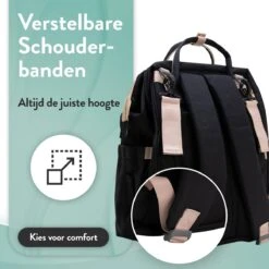 Luiertas Rugzak - Monx Luiertas Verzorgingstas Met Uitklapbaar Babybedje - Overzichtelijke Luierrugzak Extra Buggy En Kinderwagen Haken Inclusief Geïsoleerde Flessenhouder - Zwart -Babyproducten 1200x1200 1812