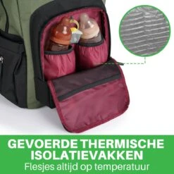 Brisby Slijtvaste Luiertas – Verzorgingstas - Two Tone Groen En Zwart - Inclusief Verschoonmatje - Isoleervakken - Met Geïntegreerde Kinderwagen Haken -Babyproducten 1200x1200 1818