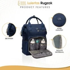 NanaBeebi Luiertas - Rugzak - Met Isoleervak - Blauw- Inclusief Flessenwarmhouder En Kinderwagenhaken 14 NanaBeebi Luiertas - Rugzak - Met Isoleervak - Blauw- Inclusief Flessenwarmhouder En Kinderwagenhaken -Babyproducten 1200x1200 1835