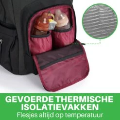 Brisby Slijtvaste Luiertas – Verzorgingstas - Two Tone Zwart En Donkergrijs - Inclusief Verschoonmatje - Isoleervakken - Met Geïntegreerde Kinderwagen Haken -Babyproducten 1200x1200 1854