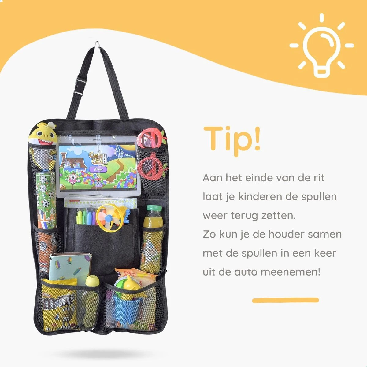 Merkloos Autostoel Organizer Met Tablet Houder - Universele Autostoel Beschermer - Autostoel Hoes Voor Kinderen 4 Merkloos Autostoel Organizer Met Tablet Houder - Universele Autostoel Beschermer - Autostoel Hoes Voor Kinderen - Afbeelding 2