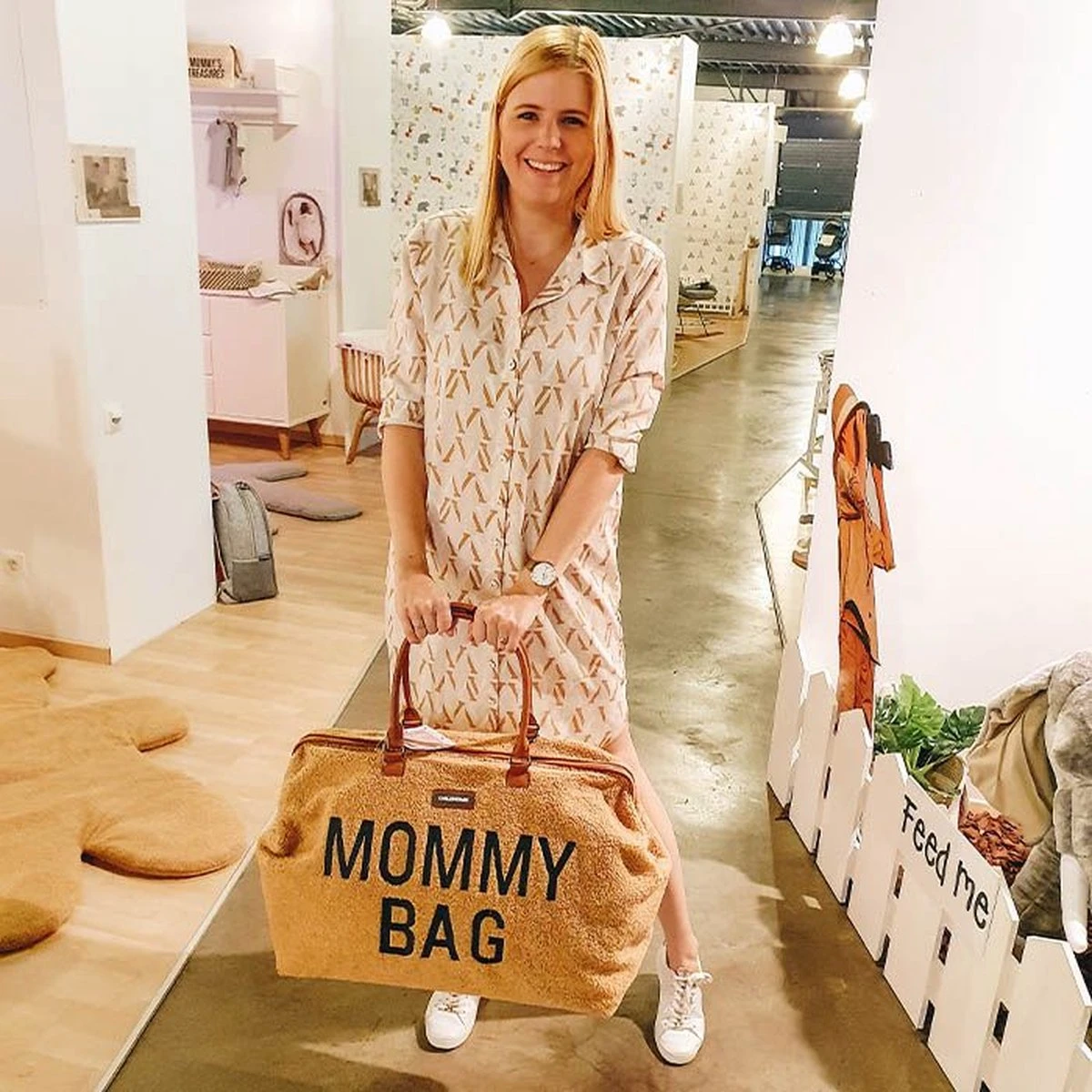 Childhome Mommy Bag Groot - Teddy - Beige 9 Childhome Mommy Bag Groot - Teddy - Beige - Afbeelding 7