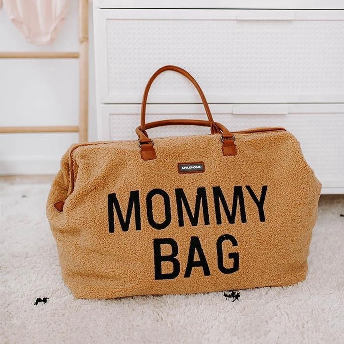 Childhome Mommy Bag Groot - Teddy - Beige 15 Childhome Mommy Bag Groot - Teddy - Beige - Afbeelding 13