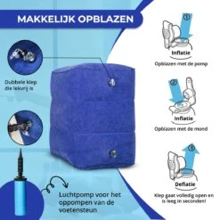 Merkloos Voetensteun - Vliegtuigbedje - Premium Quality - Reisbedje - 3 Hoogtestanden - Vliegtuig Kussen - Voetenbankje Of Poef - Met Opbergzakje & Pomp - Grijs -Babyproducten 1200x1200 2014