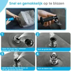 Merkloos Voetensteun | Opblaasbaar | In Alle Hoogtes Verstelbaar | Reiskussen | Vliegtuigbed | Voetensteun | 3 Verschillende Standen | Met Kinderen Reizen | Grijs -Babyproducten 1200x1200 2017