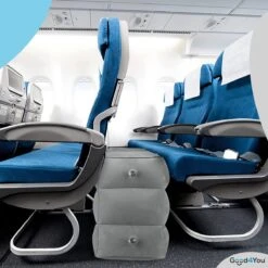 Merkloos Voetensteun | Opblaasbaar | In Alle Hoogtes Verstelbaar | Reiskussen | Vliegtuigbed | Voetensteun | 3 Verschillende Standen | Met Kinderen Reizen | Grijs -Babyproducten 1200x1200 2019