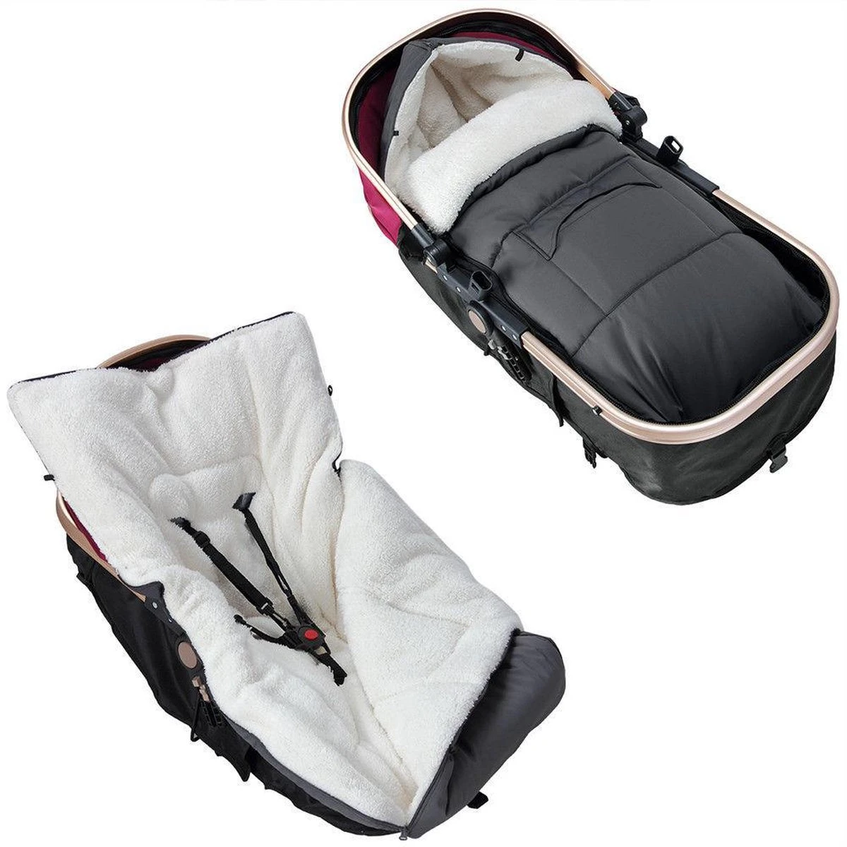 Monzana Voetenzak - Voor Kinderwagen Of Stoeltje - 93x56cm Zwart 13 Monzana Voetenzak - Voor Kinderwagen Of Stoeltje - 93x56cm Zwart - Afbeelding 11