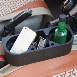 Merkloos Decopatent® Autostoel Organizer - Voor Tussen Auto Stoel / Console - Bekerhouder & Telefoonhouder - Opbergvakken - Auto Organiser -Babyproducten 1200x1200 236