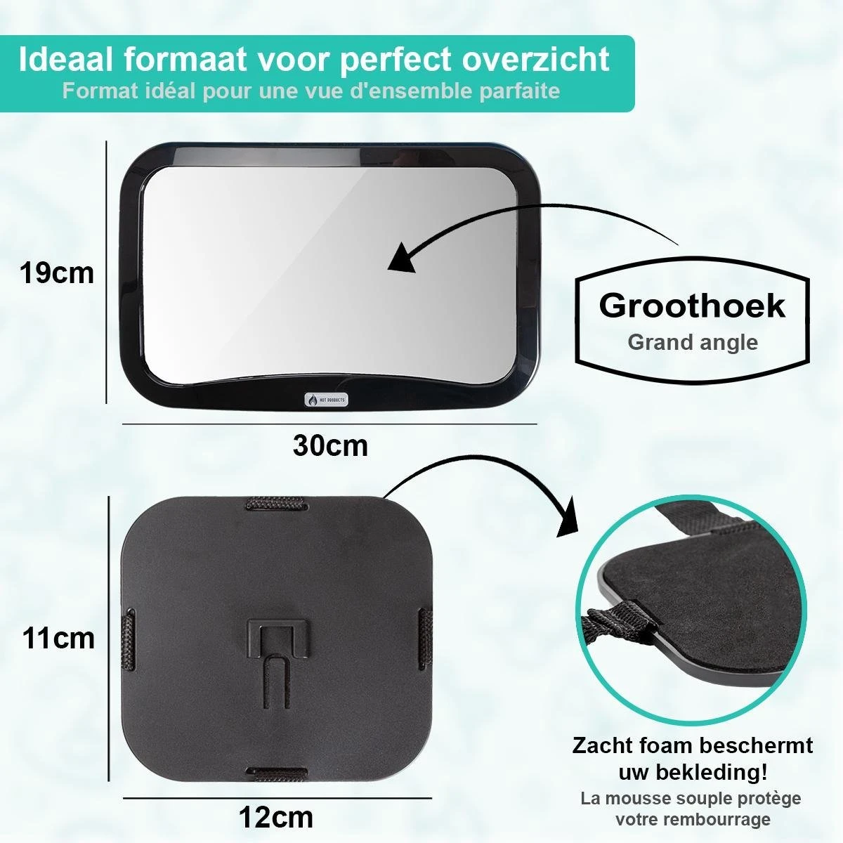 Merkloos Autospiegel Baby - Verstelbare Spiegel Hoofdsteun Autostoel Achterbank - Veiligheidsspiegel - Baby En Kids - 19 X 30cm - 360 Graden Draaibaar - Zwart 6 Merkloos Autospiegel Baby - Verstelbare Spiegel Hoofdsteun Autostoel Achterbank - Veiligheidsspiegel - Baby En Kids - 19 X 30cm - 360 Graden Draaibaar - Zwart - Afbeelding 4