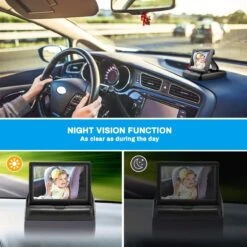 Achterbankspiegel Voor Baby/kind - Met 150° Groothoekcamera Voor Groot Gezichtsveld - Achteruitkijkspiegel, Autospiegel -Babyproducten 1200x1200 316