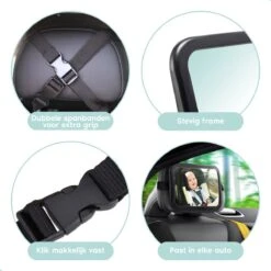 Autospiegel Baby - Verstelbare Achteruitkijkspiegel - Babyspiegel Voor Achterbank - Baby On Board Met Zuignap -Babyproducten 1200x1200 341