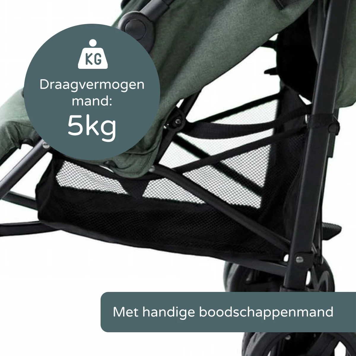Prénatal Luxe Buggy – Kinderwagen Met Boodschappenmand En Zonneklep - Verstelbare Wandelwagen – Inklapbaar Met 1 Hand - Plooibuggy Groen 12 Prénatal Luxe Buggy – Kinderwagen Met Boodschappenmand En Zonneklep - Verstelbare Wandelwagen – Inklapbaar Met 1 Hand - Plooibuggy Groen - Afbeelding 10