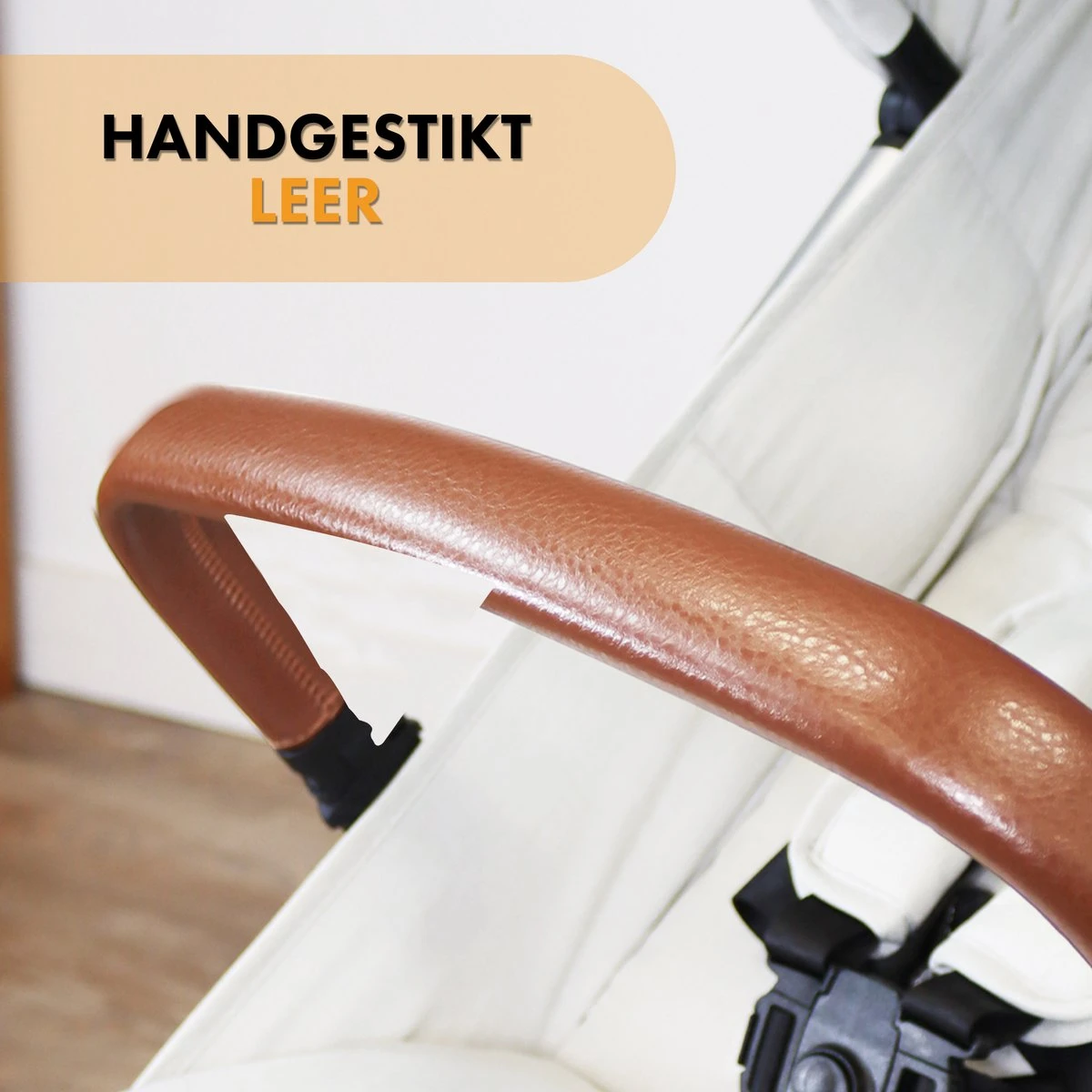 Deryan Luxe Rolo X2 Dubbele Buggy - Duo Buggy - Creme 7 Deryan Luxe Rolo X2 Dubbele Buggy - Duo Buggy - Creme - Afbeelding 5