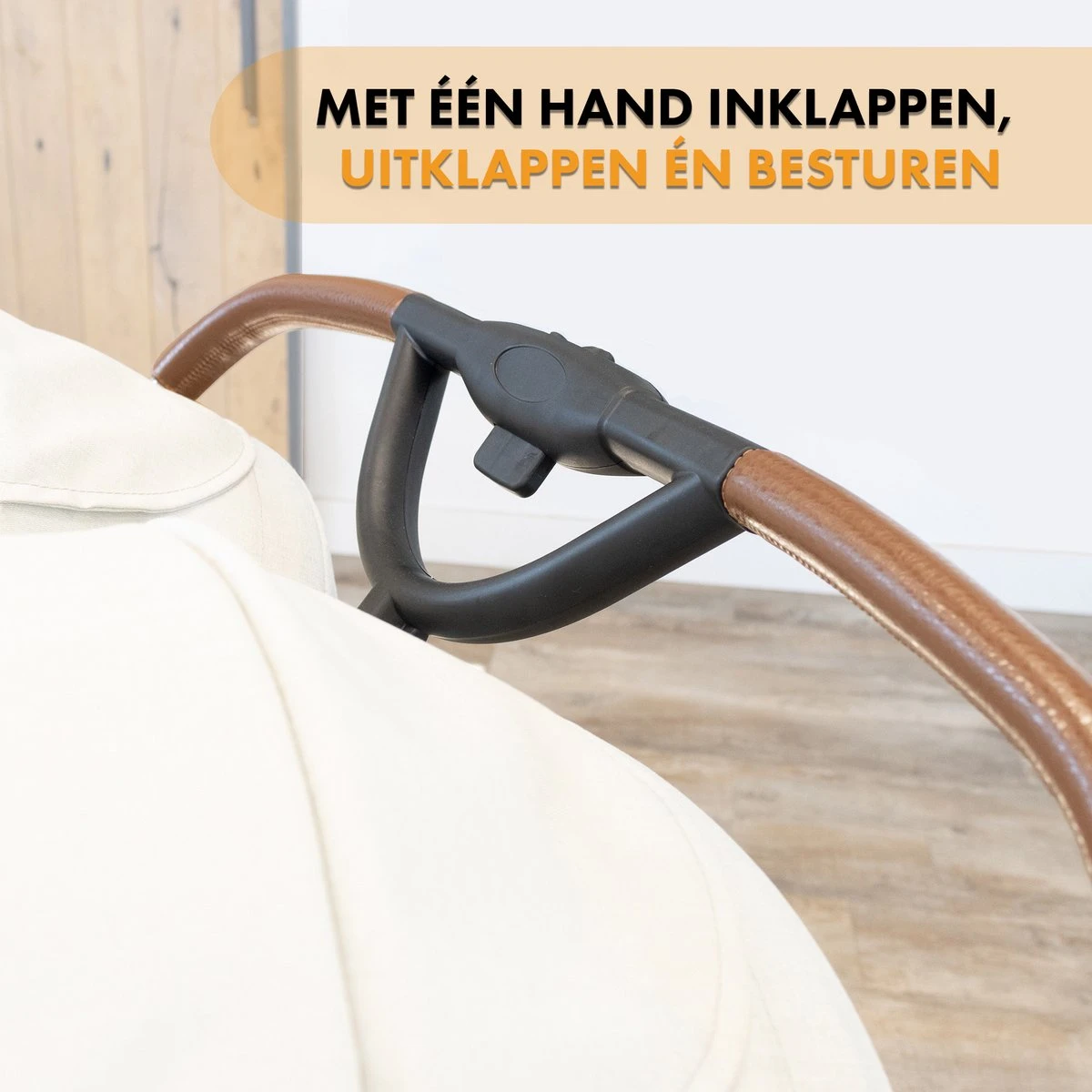 Deryan Luxe Rolo X2 Dubbele Buggy - Duo Buggy - Creme 15 Deryan Luxe Rolo X2 Dubbele Buggy - Duo Buggy - Creme - Afbeelding 13