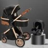 Merkloos Kinderwagen 3-in-1 – Luxe Kinderwagen - Buggy – Wandelwagen - Multifunctioneel – Opklapbaar – Incl. Autostoel – Zwart -Babyproducten 1200x1200 942