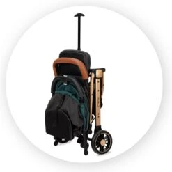 MoMi Wandelwagen - Compacte Lichtgewicht Buggy - Estelle - Green-Gold (geschikt Van 6mnd - 15kg) -Babyproducten 1200x1200 970