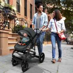 KIDUKU- 3 In 1 Combi-kinderwagen- Antraciet/zwart Buggy Incl. Autostoeltje-regenhoes- Inklapbaar -Babyproducten 1200x1200 976