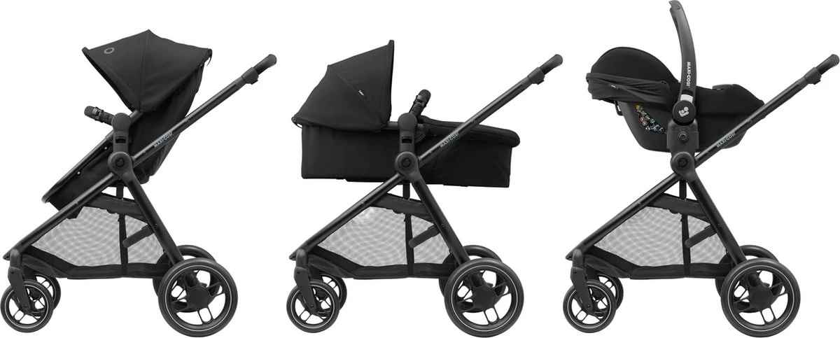 Maxi-Cosi Zelia³ Kinderwagen - Essential Black (zwart Frame + Zwart Leer) 4 Maxi-Cosi Zelia³ Kinderwagen - Essential Black (zwart Frame + Zwart Leer) - Afbeelding 2