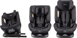 Cabino Meegroei Autostoel Kiddo Groep 0/1/2/3 360° Draaibaar Zwart