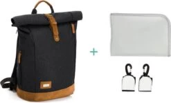 Fillikid Luiertas Rugzak - Met Verschoonmatje - Multifunctioneel - Zwart -Babyproducten 1200x722 1