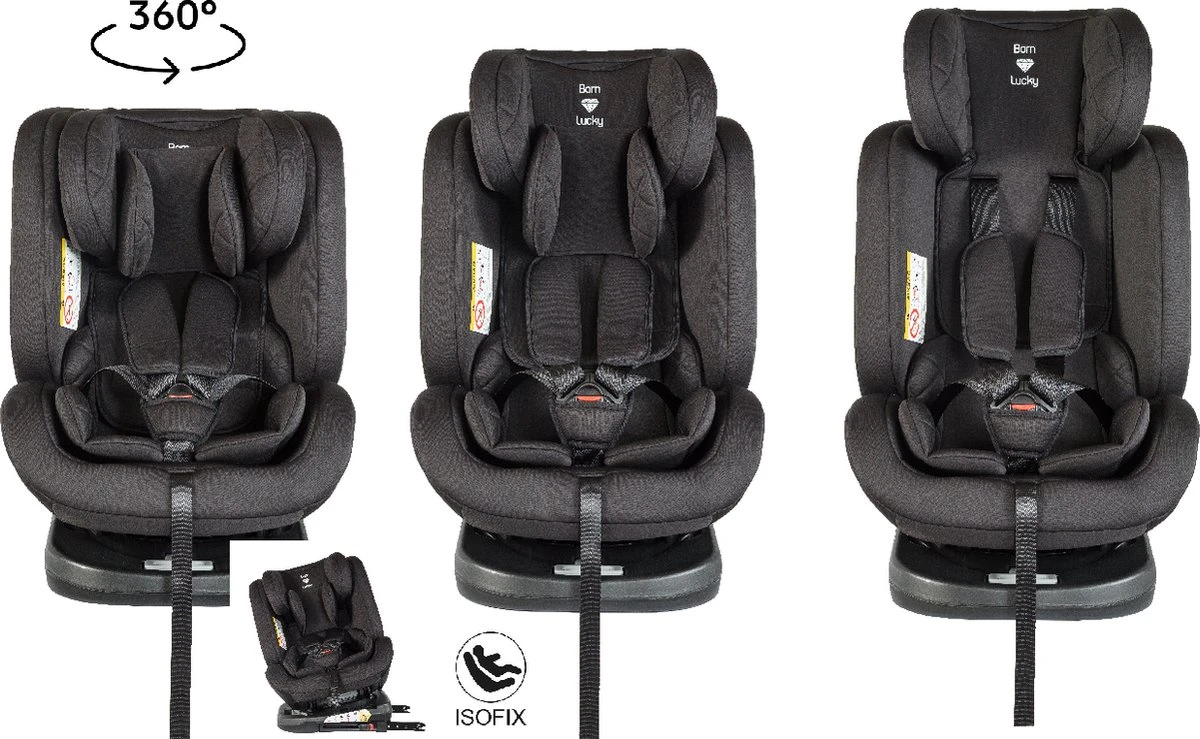 Born Lucky Meegroei Autostoel Roadline SPS ISOFIX - Groep 0/1/2/3 - 360° Draaibaar - Zwart 3 Born Lucky Meegroei Autostoel Roadline SPS ISOFIX - Groep 0/1/2/3 - 360° Draaibaar - Zwart