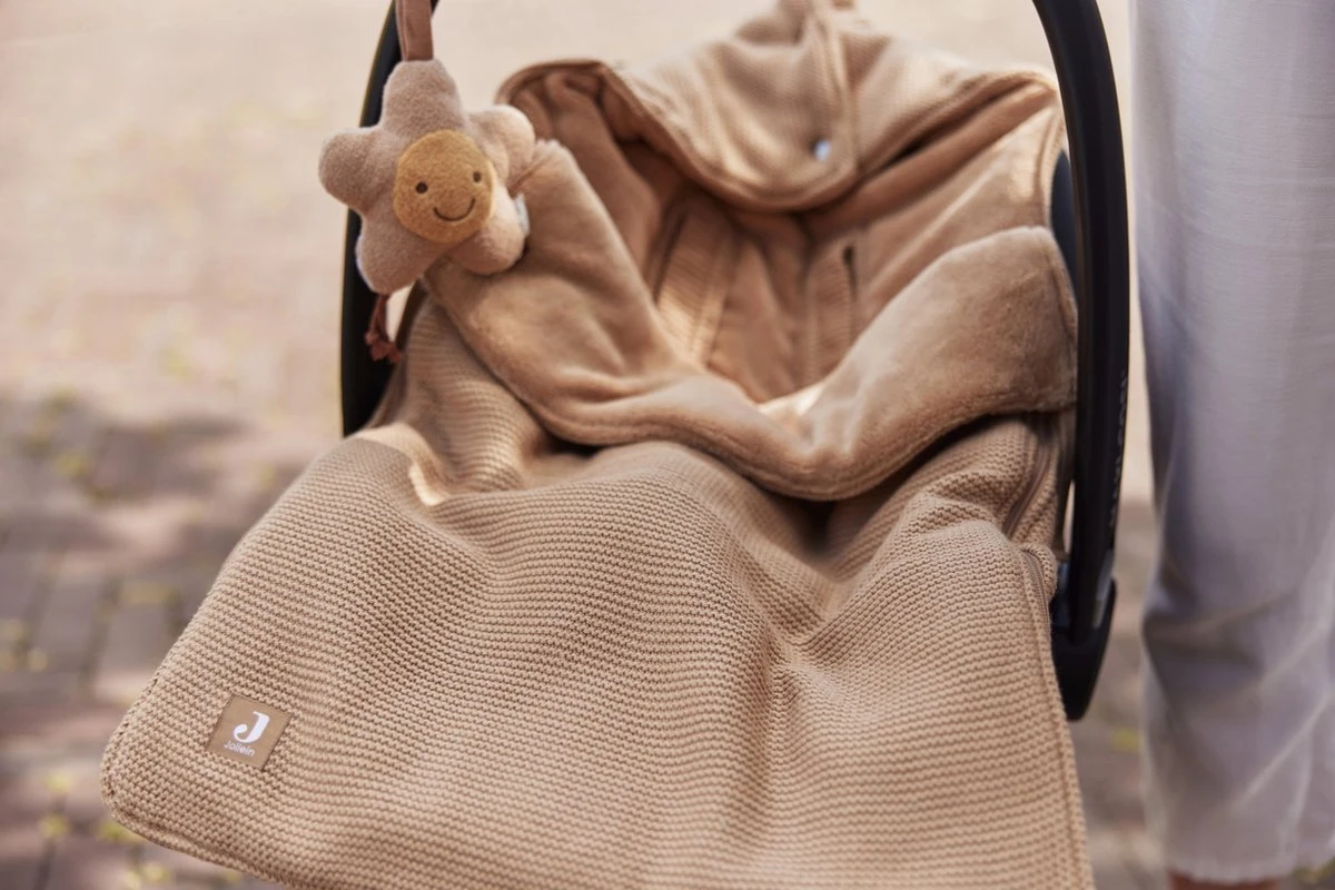 Jollein Voetenzak Voor Autstoel & Kinderwagen - Basic Knit - Biscuit 9 Jollein Voetenzak Voor Autstoel & Kinderwagen - Basic Knit - Biscuit - Afbeelding 7