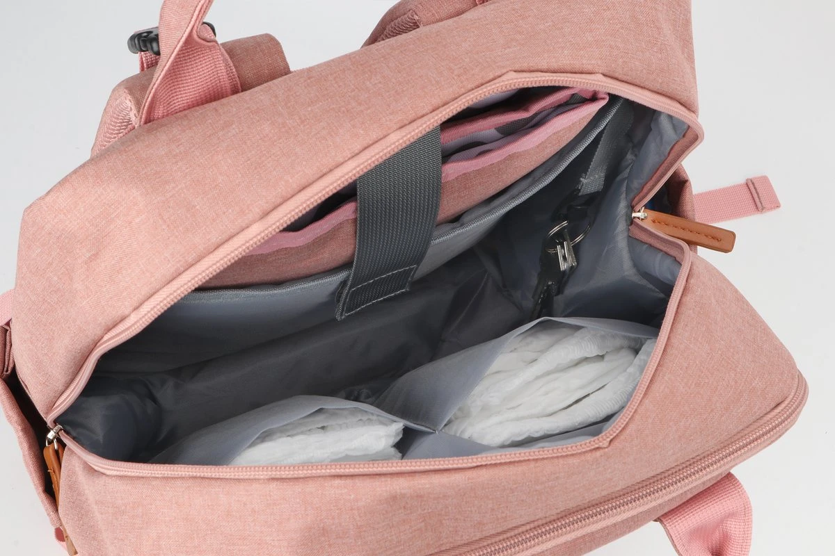 Brisby Slijtvaste Luiertas – Verzorgingstas – Met Buggymontage - Roze 4 Brisby Slijtvaste Luiertas – Verzorgingstas – Met Buggymontage - Roze - Afbeelding 2