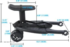 Honhill® - Kinder Meerijdplankje - Zwart - Kinderwagen - Buggy - 1 Wiel - Met Stoeltje -Babyproducten 1200x813 3