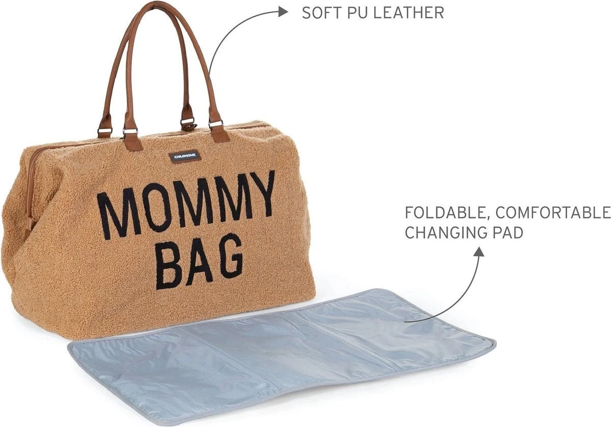 Childhome Mommy Bag Groot - Teddy - Beige 20 Childhome Mommy Bag Groot - Teddy - Beige - Afbeelding 18