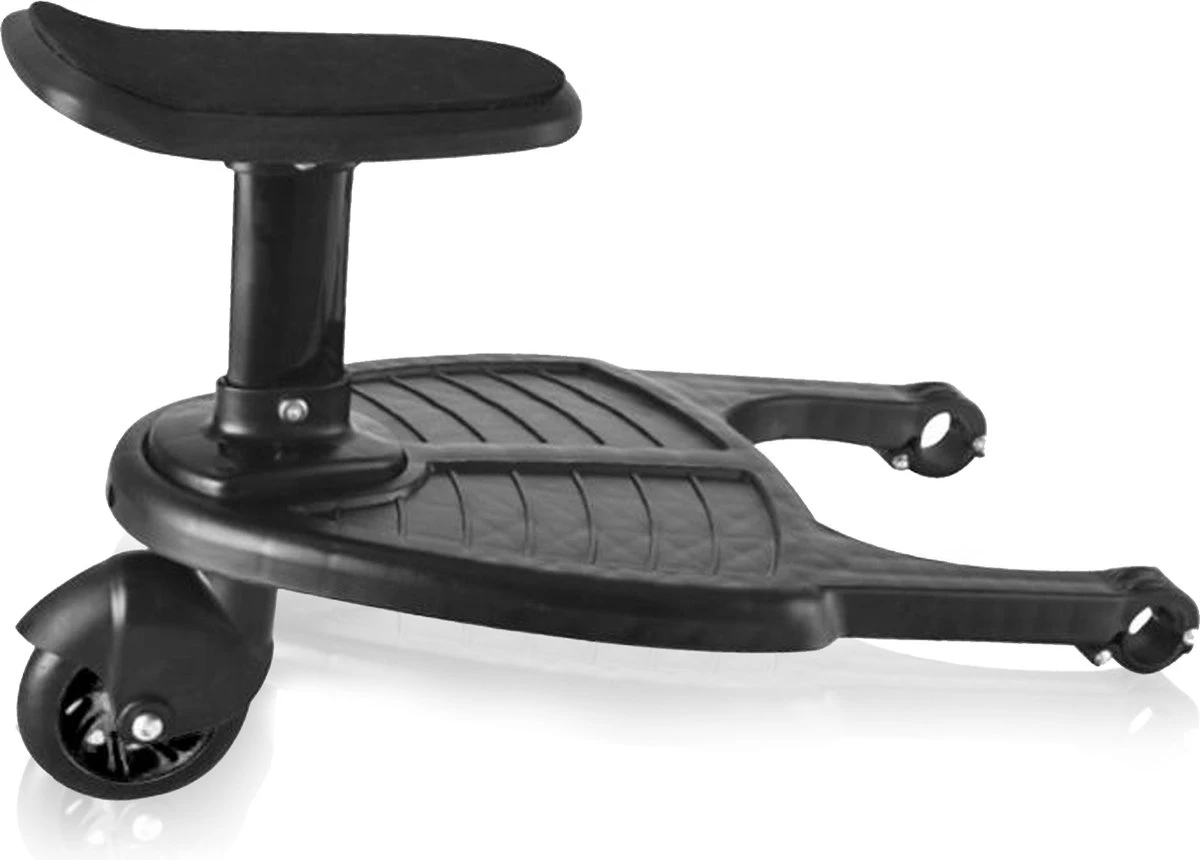 Merkloos Happyment® Universeel Meerijdplankje - Met Zitting - Voor Kinderwagen - Buggyboard - Zwart 3 Merkloos Happyment® Universeel Meerijdplankje - Met Zitting - Voor Kinderwagen - Buggyboard - Zwart