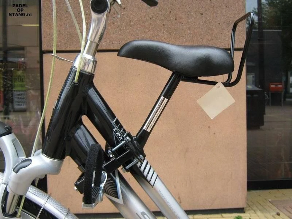 Zadel Op Stang Model 3 Kinderzitje Voor Damesfiets Met Dubbele Stang Met Dikke Onderbuis - Nooit Meer Zwaar Sturen 9 Zadel Op Stang Model 3 Kinderzitje Voor Damesfiets Met Dubbele Stang Met Dikke Onderbuis - Nooit Meer Zwaar Sturen - Afbeelding 7