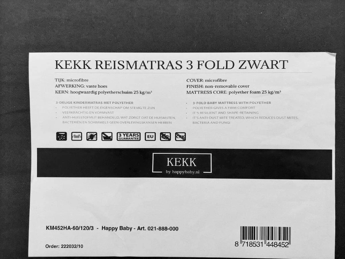 Kekk Campingbedmatras Matras Voor Campingbedje Opvouwbaar 60 X 120 Cm Zwart In Draagtas 6 Kekk Campingbedmatras Matras Voor Campingbedje Opvouwbaar 60 X 120 Cm Zwart In Draagtas - Afbeelding 4