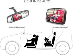 Merkloos Achterbank Spiegel Voor Baby & Kind - Auto Accessoires - Shatterproof - Zwarte A3 Verstelbare Monitor -Babyproducten 1200x902