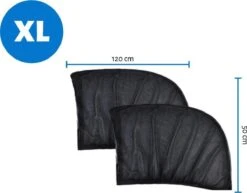 Merkloos 2 Stuks Auto-zonnescherm SPF 30+ Groot Voor Babyblok UV-stralen - Bescherm Uw Kinderen En Dieren – Zwart -Babyproducten 1200x940