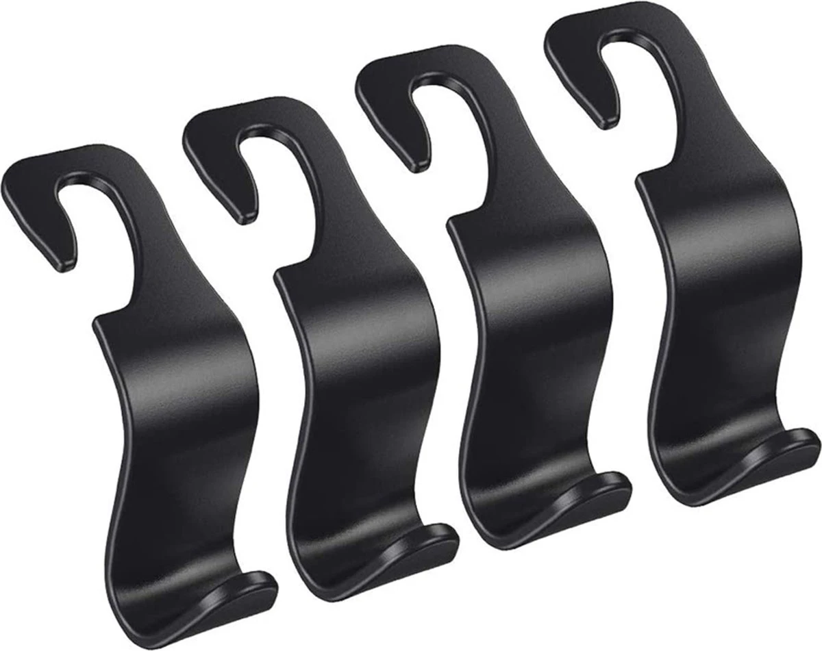 Merkloos Auto Kapstok - Opberghaak - Tashouder - Zwart - 4 Stuks 3 Merkloos Auto Kapstok - Opberghaak - Tashouder - Zwart - 4 Stuks