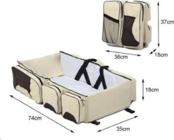 Merkloos Decopatent® Baby Bed - Luiertas - Reisbedje Voor Baby’s En Kleuters - Opvouwbare Reiswieg - Reisbed Met Matras - Reistas - Creme 9 Merkloos Decopatent® Baby Bed - Luiertas - Reisbedje Voor Baby’s En Kleuters - Opvouwbare Reiswieg - Reisbed Met Matras - Reistas - Creme -Babyproducten 1200x962 3