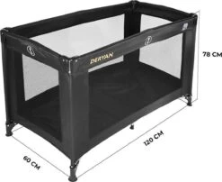 Deryan Believer Campingbedje - 120x60cm - Zwart -Babyproducten 1200x979