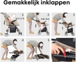 Merkloos Homezie Hondenbuggy | Huisdieren Tot 15 Kg | 4-wieler | Hondenbuggy Inklapbare | Katten Buggy | Buggy | Huisdieren Buggy -Babyproducten 1200x982