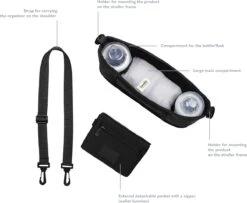 Lionelo Little Cube - Buggy Organizers - Twee Vakken Voor Flessen - Eenvoudig Te Reinigen - Universeel Design -Babyproducten 1200x987