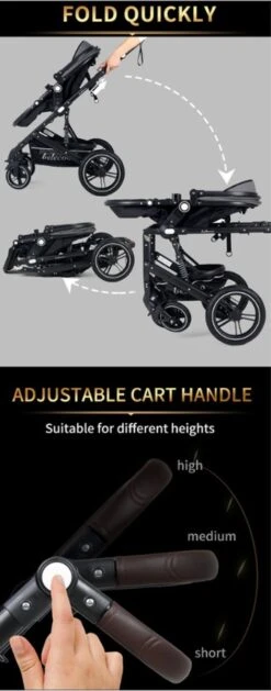 Merkloos 3 In 1 Kinderwagen - Buggy - Opklapbare Wandelwagen - Opvouwbaar - Kinderwagen 3 In 1 - Wandelwagen - Kinderwagens - Kinderwagen 3 In 1 Incl Autostoel - Wandelwagen Baby - Maxi-Cosi -Babyproducten 471x1200