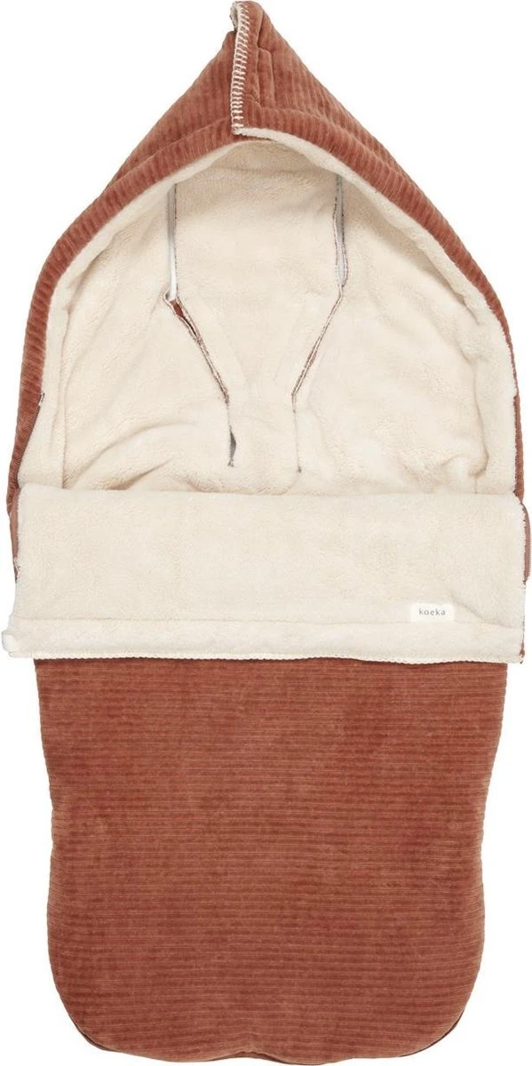 Koeka Vik Voetenzak Voor Buggy - Corduroy Met Teddy - Bruin 3 Koeka Vik Voetenzak Voor Buggy - Corduroy Met Teddy - Bruin