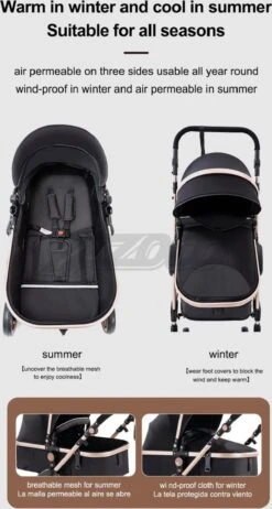 Merkloos Luxe Multi-functionele 3 In 1 Wandelwagen - Babywagen - Kwalitatieve Buggy - Opklapbare Kinderwagen - Licht En Flexibel -Babyproducten 642x1200 1