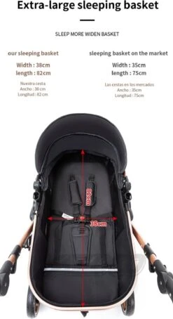 Merkloos Luxe Multi-functionele 3 In 1 Wandelwagen - Babywagen - Kwalitatieve Buggy - Opklapbare Kinderwagen - Licht En Flexibel -Babyproducten 653x1200