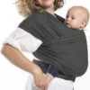 Baby Draagdoek - Babywrap - Baby Carrier - Babydrager - Buikdrager Baby – Baby Draagzak - Baby Sling | Luminatic® | Ergonomisch | Met Tasje | Donker Grijs